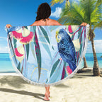 Australia Blue Budgie Marble Glaze Beach Blanket Cancer Awareness