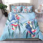 Australia Blue Budgie Marble Glaze Bedding Set Cancer Awareness