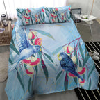 Australia Blue Budgie Marble Glaze Bedding Set Cancer Awareness