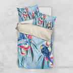 Australia Blue Budgie Marble Glaze Bedding Set Cancer Awareness