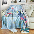 Australia Blue Budgie Marble Glaze Blanket Cancer Awareness