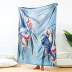 Australia Blue Budgie Marble Glaze Blanket Cancer Awareness