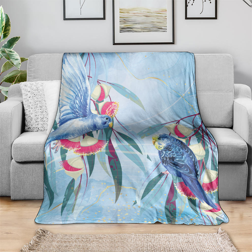 Australia Blue Budgie Marble Glaze Blanket Cancer Awareness