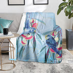 Australia Blue Budgie Marble Glaze Blanket Cancer Awareness