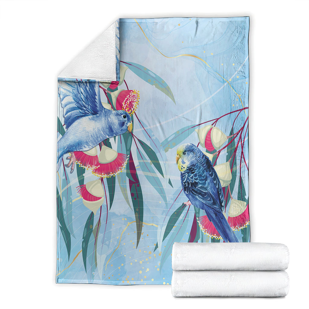 Australia Blue Budgie Marble Glaze Blanket Cancer Awareness