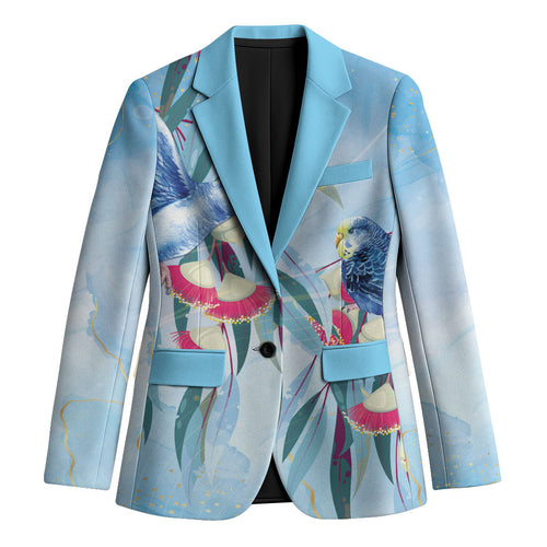Australia Blue Budgie Marble Glaze Blazer Cancer Awareness