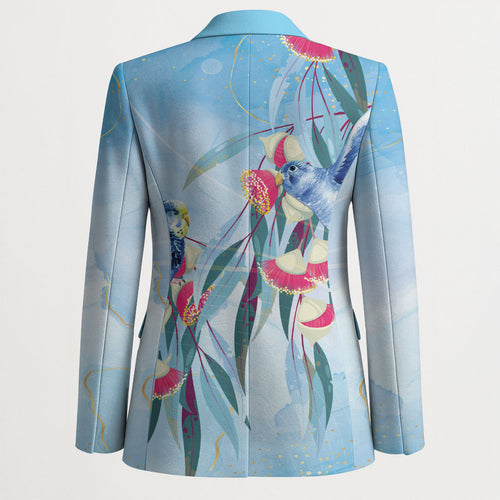 Australia Blue Budgie Marble Glaze Blazer Cancer Awareness