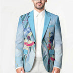 Australia Blue Budgie Marble Glaze Blazer Cancer Awareness
