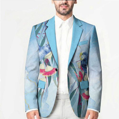 Australia Blue Budgie Marble Glaze Blazer Cancer Awareness
