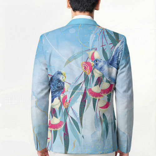 Australia Blue Budgie Marble Glaze Blazer Cancer Awareness