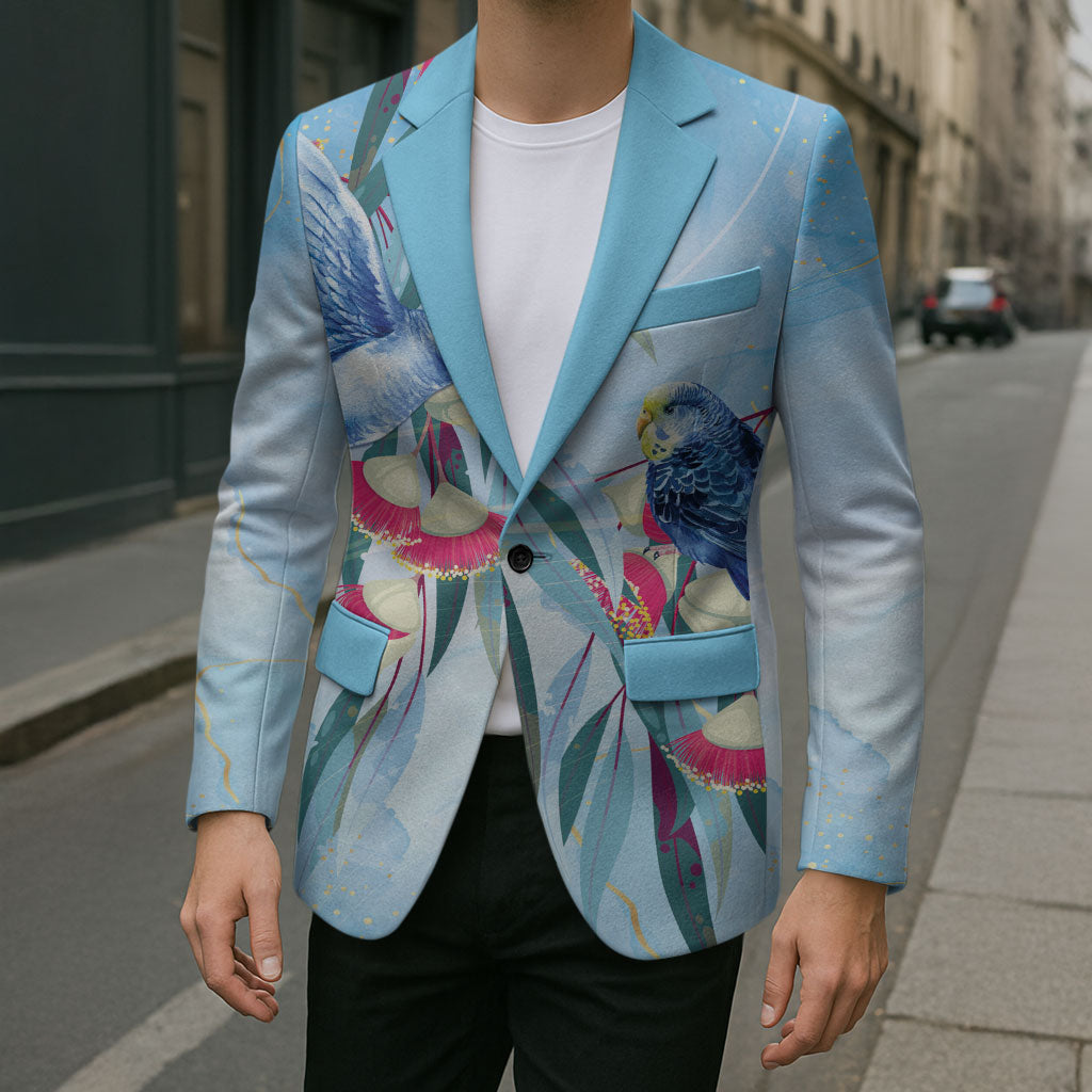 Australia Blue Budgie Marble Glaze Blazer Cancer Awareness