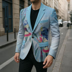 Australia Blue Budgie Marble Glaze Blazer Cancer Awareness
