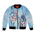 Australia Blue Budgie Marble Glaze Bomber Jacket Cancer Awareness
