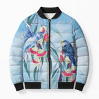 Australia Blue Budgie Marble Glaze Bomber Puffer Jacket Cancer Awareness