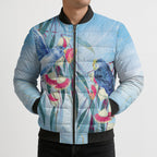 Australia Blue Budgie Marble Glaze Bomber Puffer Jacket Cancer Awareness