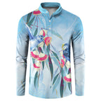 Australia Blue Budgie Marble Glaze Button Sweatshirt Cancer Awareness