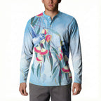 Australia Blue Budgie Marble Glaze Button Sweatshirt Cancer Awareness