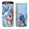 Australia Blue Budgie Marble Glaze 4 in 1 Can Cooler Tumbler Cancer Awareness