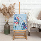 Australia Blue Budgie Marble Glaze Canvas Wall Art Cancer Awareness