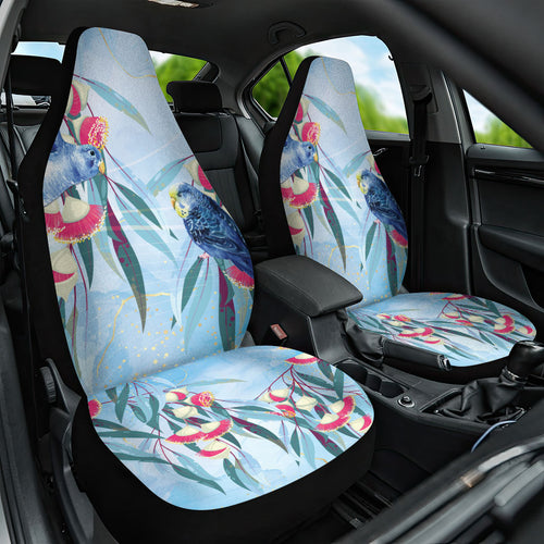 Australia Blue Budgie Marble Glaze Car Seat Cover Cancer Awareness