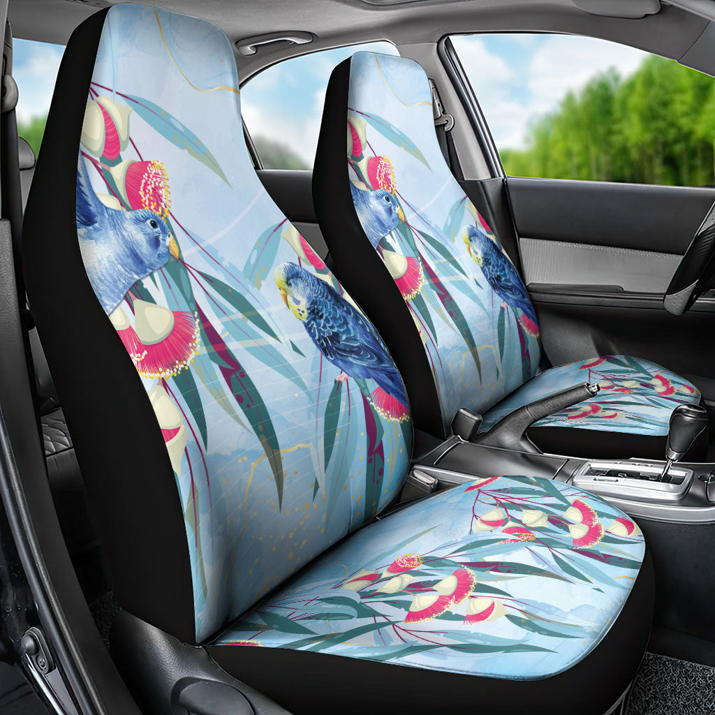 Australia Blue Budgie Marble Glaze Car Seat Cover Cancer Awareness