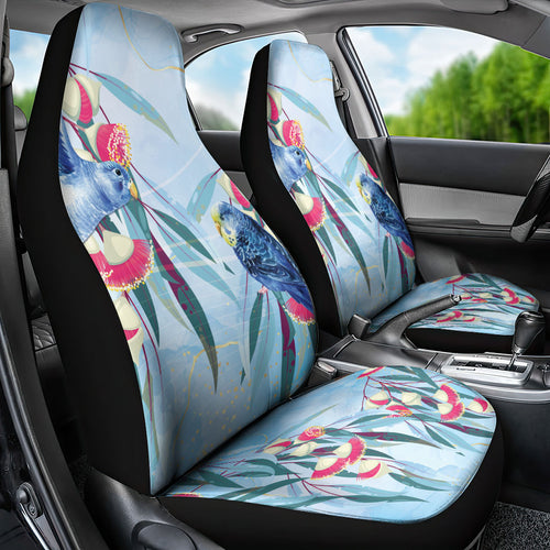 Australia Blue Budgie Marble Glaze Car Seat Cover Cancer Awareness