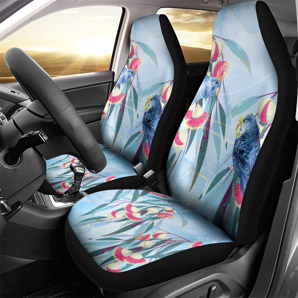 Australia Blue Budgie Marble Glaze Car Seat Cover Cancer Awareness