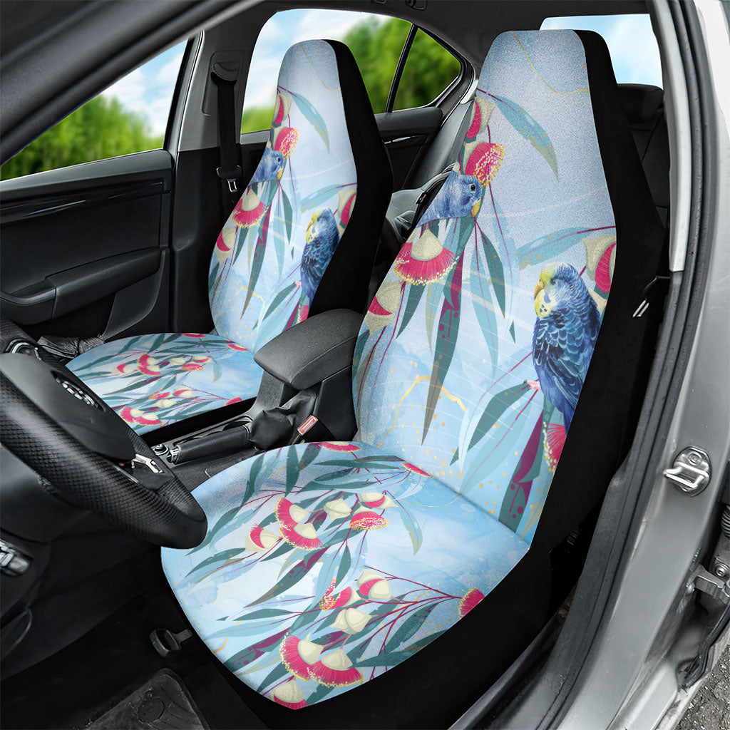 Australia Blue Budgie Marble Glaze Car Seat Cover Cancer Awareness