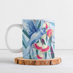 Australia Blue Budgie Marble Glaze Ceramic Mug Cancer Awareness
