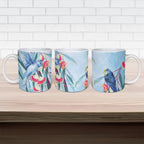 Australia Blue Budgie Marble Glaze Ceramic Mug Cancer Awareness