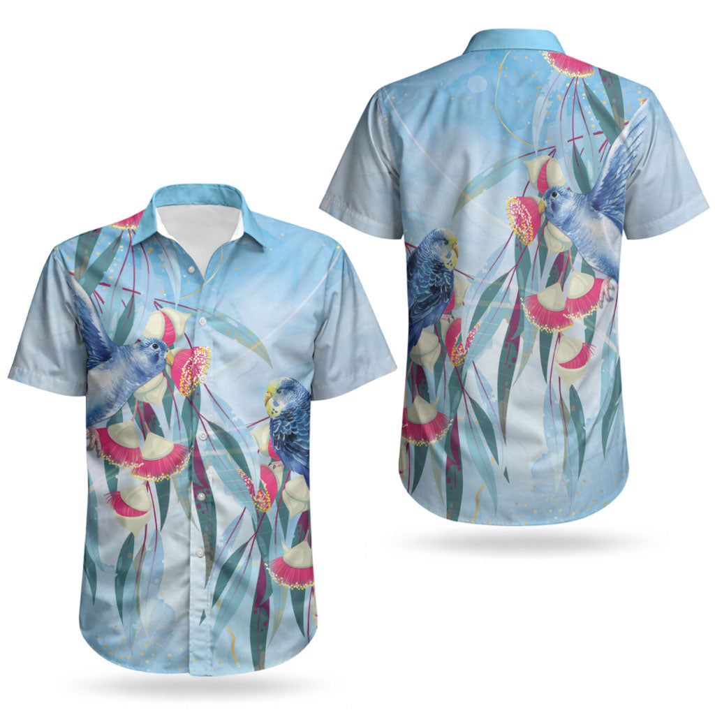 Australia Blue Budgie Marble Glaze Couples Matching Summer Maxi Dress and Hawaiian Shirt Cancer Awareness