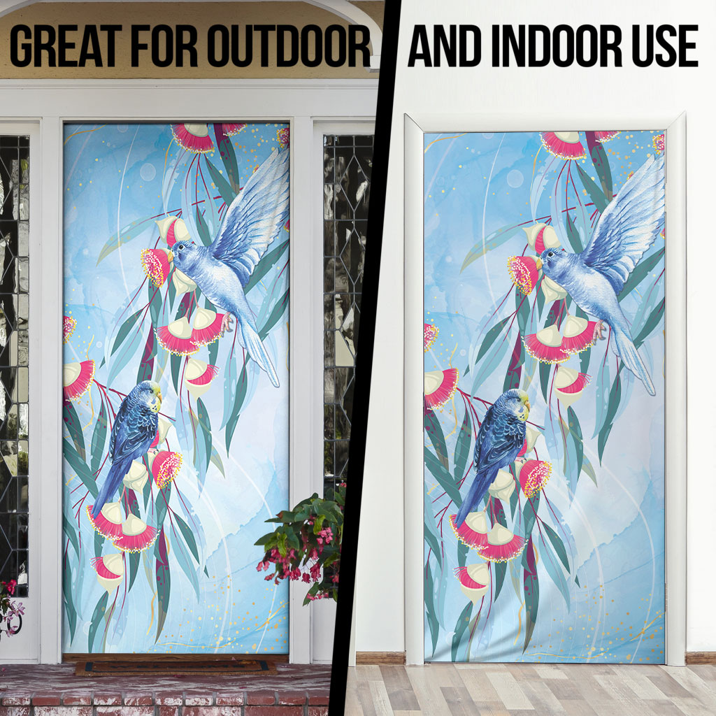 Australia Blue Budgie Marble Glaze Door Cover Cancer Awareness