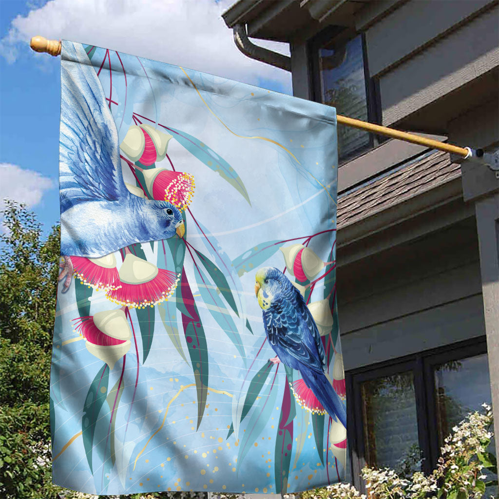 Australia Blue Budgie Marble Glaze Garden Flag Cancer Awareness