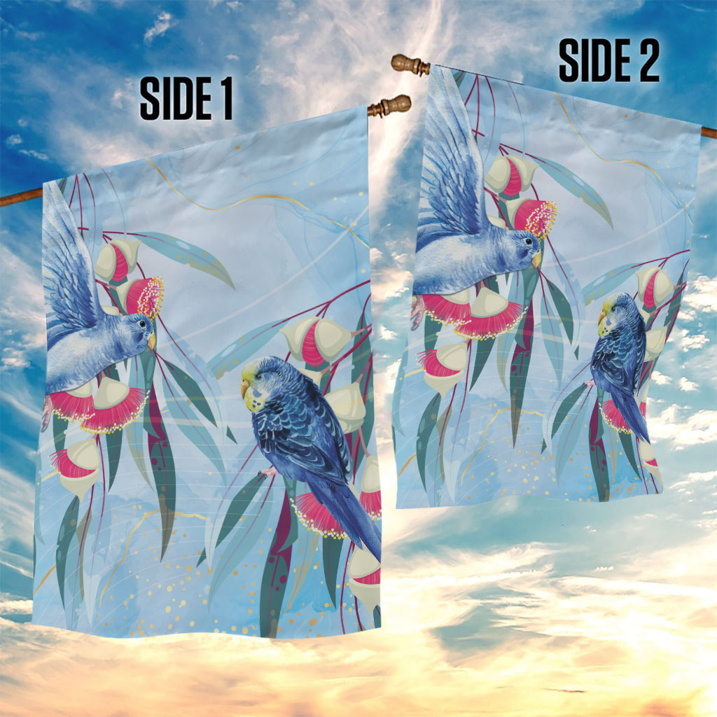Australia Blue Budgie Marble Glaze Garden Flag Cancer Awareness