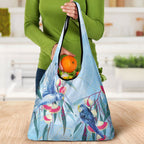 Australia Blue Budgie Marble Glaze Grocery Bag Cancer Awareness