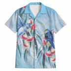 Australia Blue Budgie Marble Glaze Hawaiian Shirt Cancer Awareness