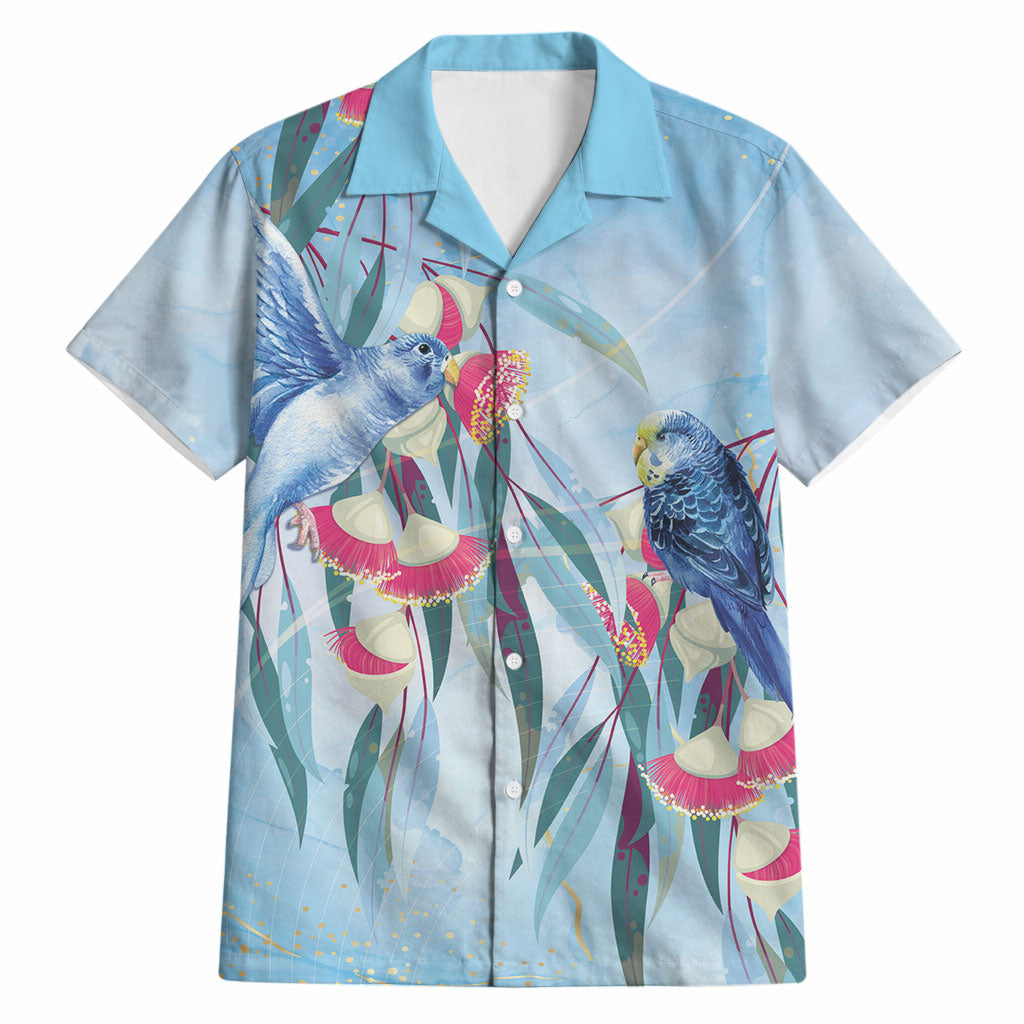 Australia Blue Budgie Marble Glaze Hawaiian Shirt Cancer Awareness