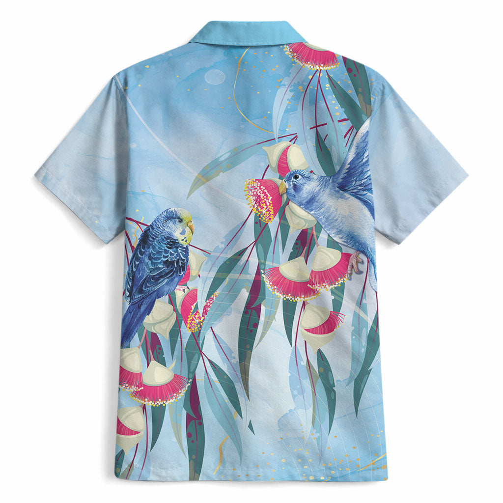 Australia Blue Budgie Marble Glaze Hawaiian Shirt Cancer Awareness