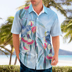 Australia Blue Budgie Marble Glaze Hawaiian Shirt Cancer Awareness