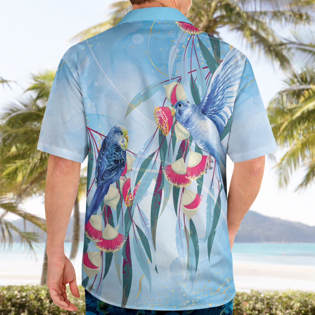 Australia Blue Budgie Marble Glaze Hawaiian Shirt Cancer Awareness