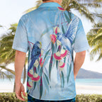 Australia Blue Budgie Marble Glaze Hawaiian Shirt Cancer Awareness