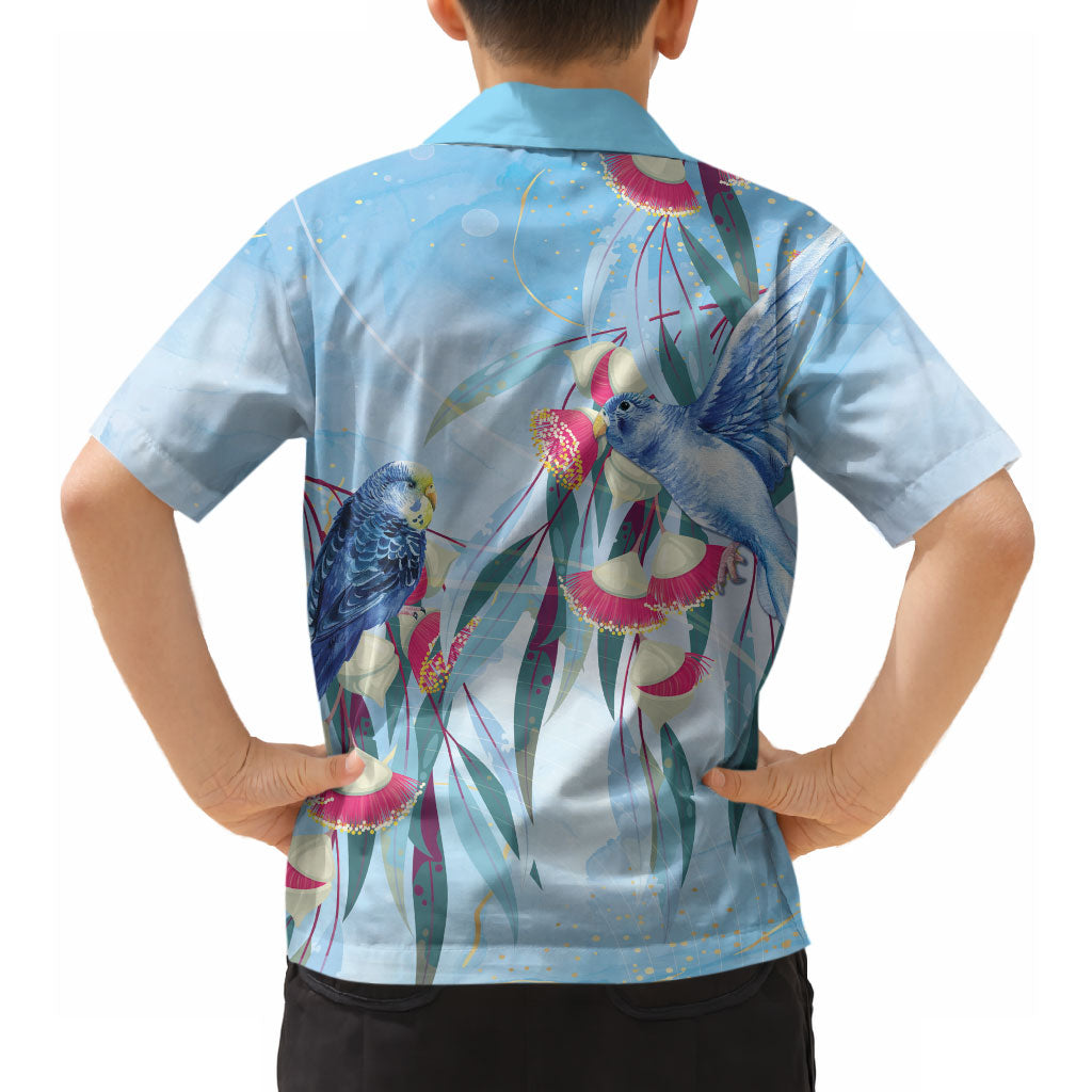 Australia Blue Budgie Marble Glaze Hawaiian Shirt Cancer Awareness