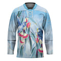 Australia Blue Budgie Marble Glaze Hockey Jersey Cancer Awareness