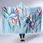 Australia Blue Budgie Marble Glaze Hooded Blanket Cancer Awareness