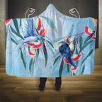 Australia Blue Budgie Marble Glaze Hooded Blanket Cancer Awareness