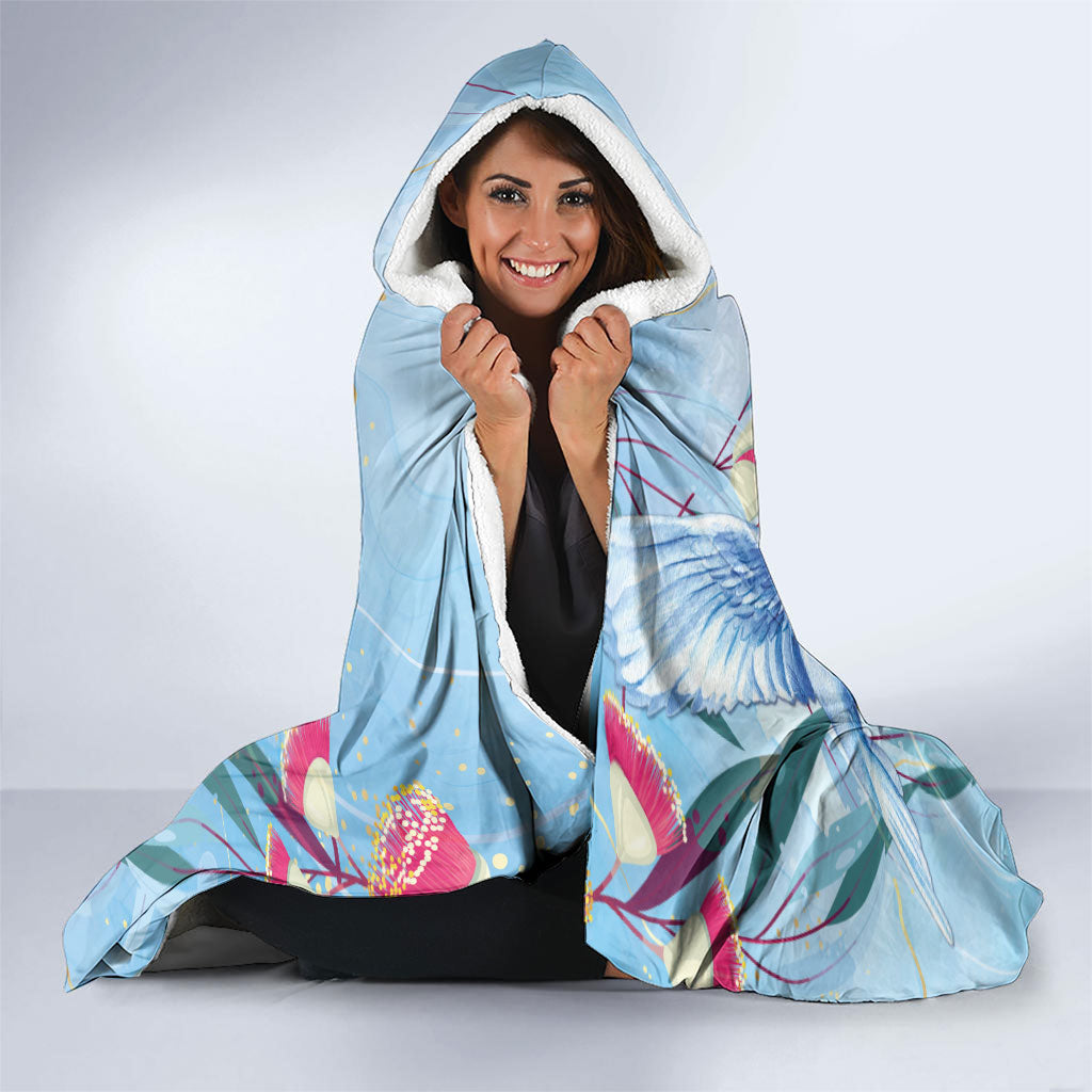 Australia Blue Budgie Marble Glaze Hooded Blanket Cancer Awareness