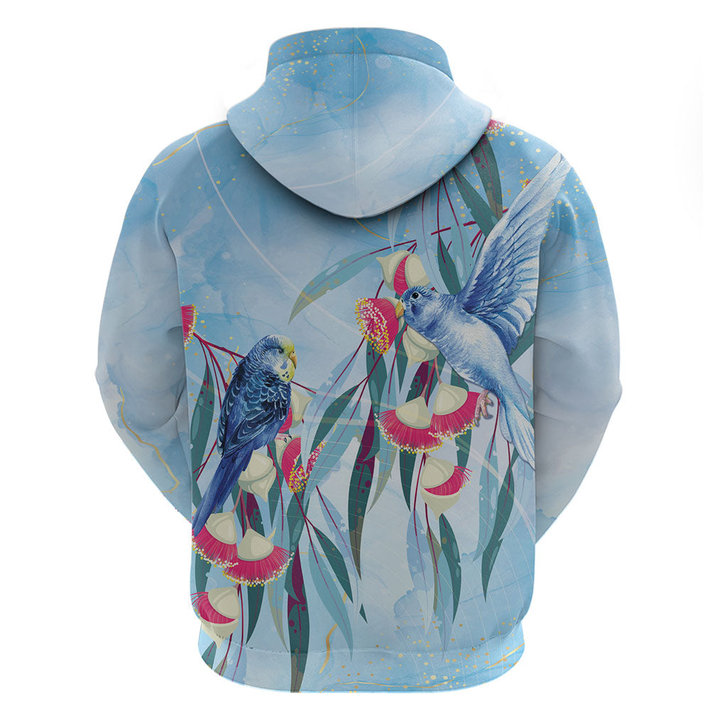 Australia Blue Budgie Marble Glaze Hoodie Cancer Awareness