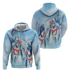 Australia Blue Budgie Marble Glaze Hoodie Cancer Awareness