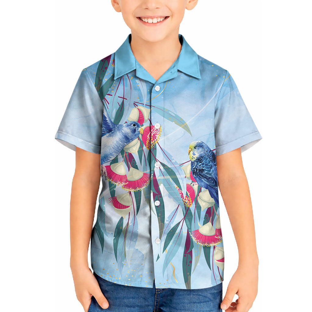 Australia Blue Budgie Marble Glaze Kid Hawaiian Shirt Cancer Awareness