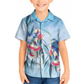 Australia Blue Budgie Marble Glaze Kid Hawaiian Shirt Cancer Awareness